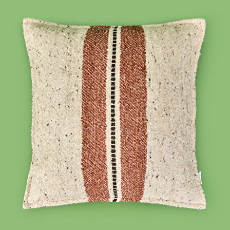 Soft Ganye Kırlent - Ekru - 45x45 cm