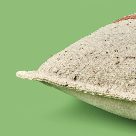 Soft Ganye Kırlent - Ekru - 45x45 cm