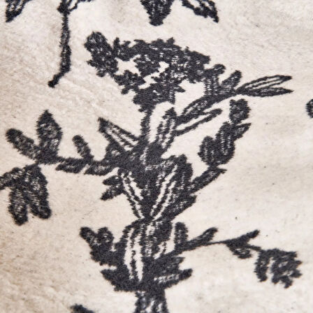 Soft Davi Pamuklu Tv Battaniyesi - Ekru / Antrasit - 130x170 cm