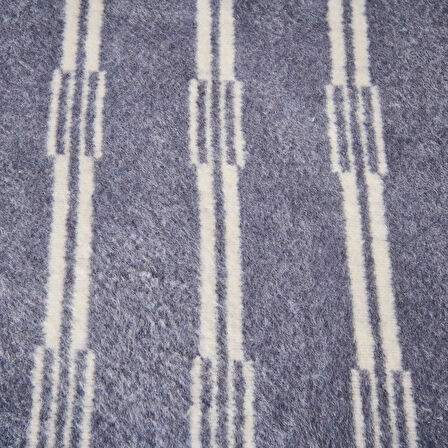 Soft Mavruz Pamuklu Tek Kişilik Battaniye - Mavi - 150x200 cm