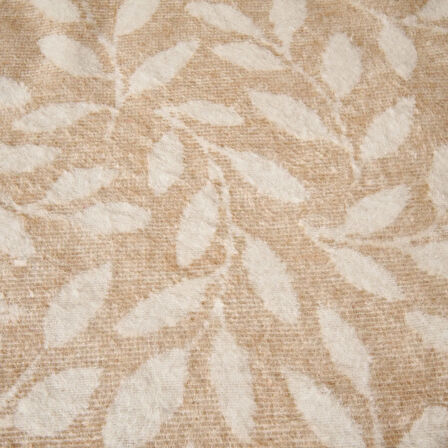 Soft Sprig Pamuklu Tek Kişilik Battaniye - Bej - 150x200 cm