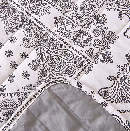 Soft Sidelya Çift Kişilik Yatak Örtüsü - Beyaz / Gri - 200x230 cm