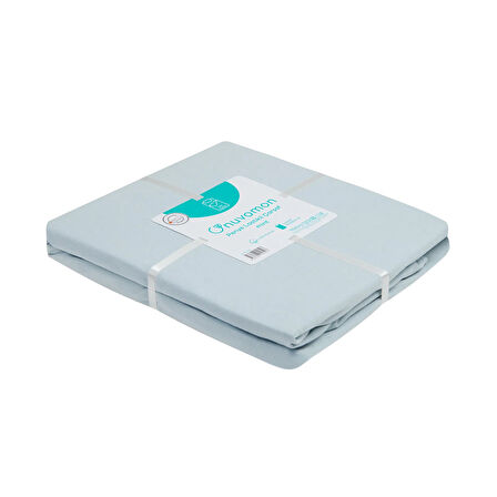 Pamuklu Penye Tek Kişilik Çarşaf - Mint - 100x200 cm