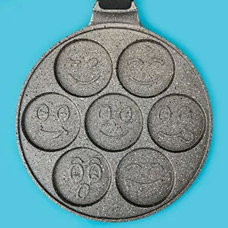 Kitchen Nirvana Emojili Pankek Tavası - Gri -26 cm