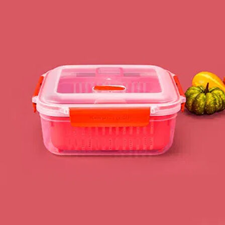 Life Keepn Fresh Süzgeçli Dikdörtgen Saklama Kabı - Asorti - 2350 ml
