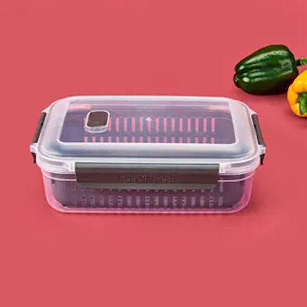 Life Keepn Fresh Süzgeçli Dikdörtgen Saklama Kabı - Asorti - 2 lt
