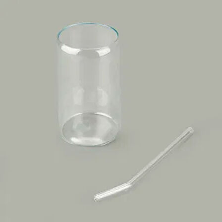 Pipetli Borosilikat Cam Bardak - Şeffaf - 330 ml