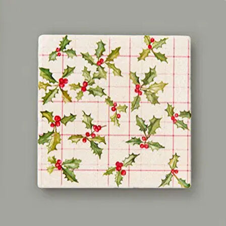 Kitchen Kokina Taş Bardak Altlığı - Renkli - 10x10 cm