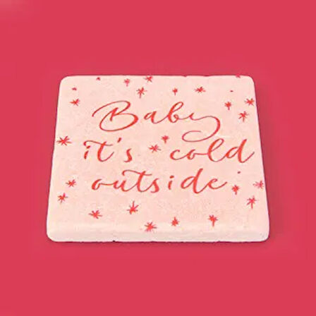 Kitchen Baby It's Cold Outside Taş Bardak Altlığı - Renkli - 10x10 cm