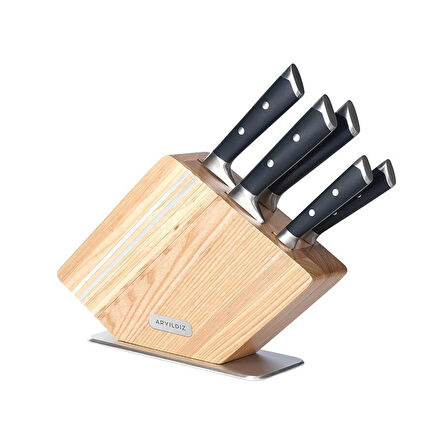 Premiere 6 Parça Blok Bıçak Seti - Siyah / Bej