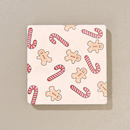 Kitchen Kurabiye Adam Bardak Altlığı - Renkli - 10 cm