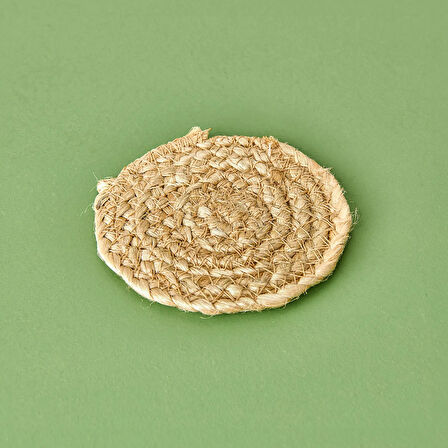 4'lü Jüt Bardak Altlığı Seti - Kahverengi - 10 cm