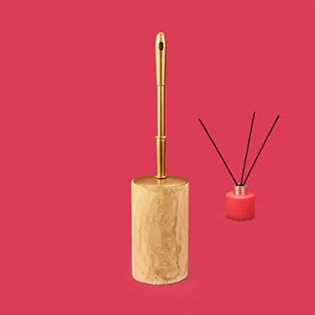 Bath Traverten Görünümlü Tuvalet Fırçası - Bej