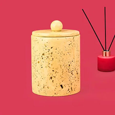 Bath Traverten Görünümlü Çöp Kovası - Bej - 2 lt
