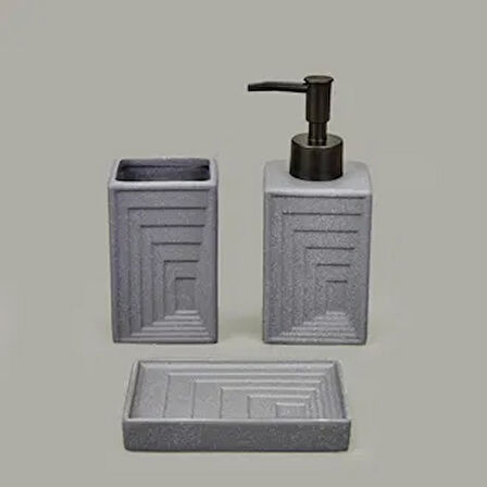 Bath 3'lü Banyo Aksesuar Seti - Gri