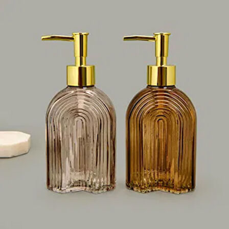 Cam Sıvı Sabunluk - Asorti - 8x19 cm