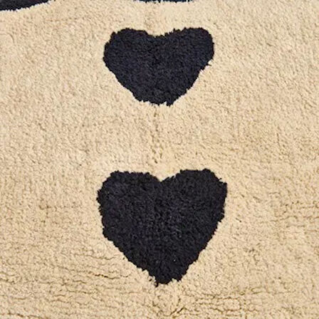Soft Tufting Herz Banyo Paspası - Ekru - 60x90 cm
