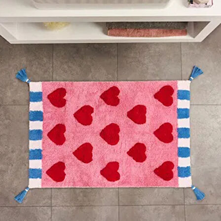 Soft Tufting Krus Banyo Paspası - Pembe - 60x90 cm