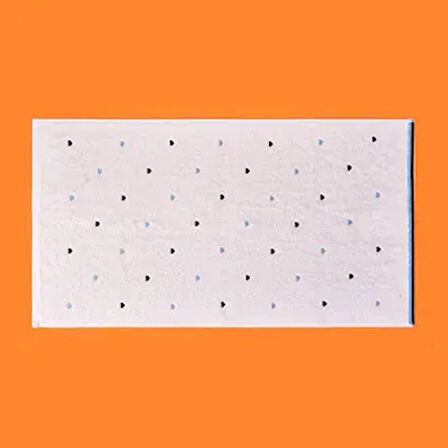 Soft Kalp Nakışlı Yüz Havlusu - Ekru / Siyah - 50x90 cm