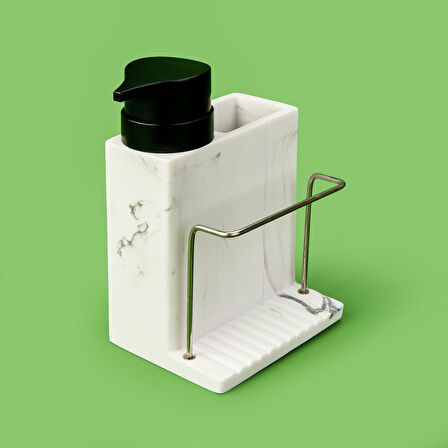 Marmo Sıvı Sabunluk Seti - Gri / Siyah