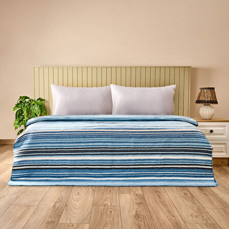Soft Serula Çift Kişilik Battaniye - Mavi - 180x220 cm