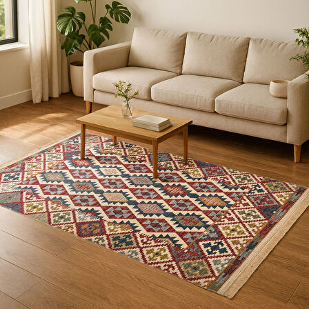 Soft Talu Halı - Renkli - 80x150 cm