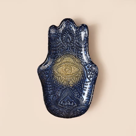 Deco Rabia Eli Dekoratif Tabak - Lacivert - 22x15 cm