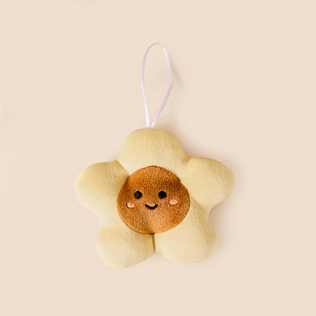Soft Çiçek Figürlü Yumuşak Süs - Sarı - 13x12 cm