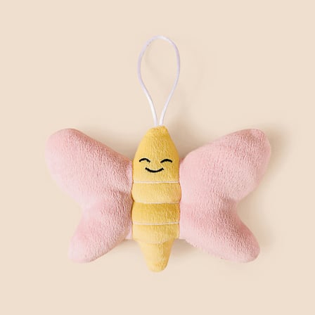 Soft Kelebek Figürlü Yumuşak Süs - Pembe - 16x12 cm