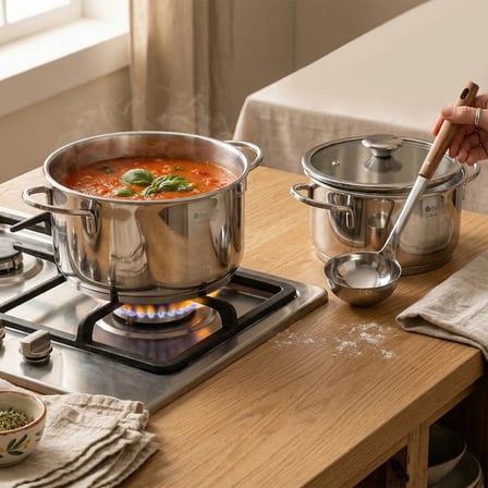 Kitchen Pure Steel 6 Parça Çelik Tencere Seti