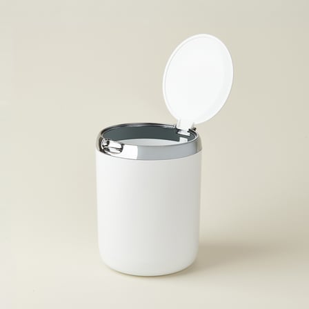 Pasifik Mini Çöp Kovası - Beyaz - 3 lt