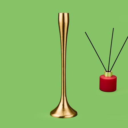 Golden Star Şamdan - Sarı - 31 cm
