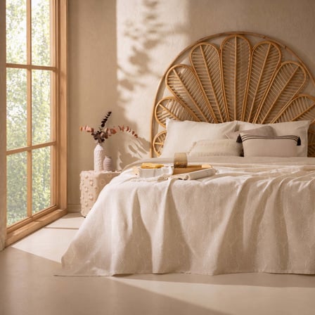Soft Clay Tek Kişilik Pike Takımı - Beyaz / Bej