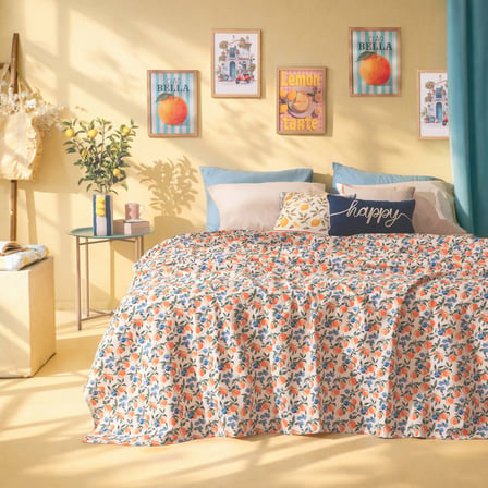 Soft Capri Çift Kişilik Pike - Renkli - 200x220 cm