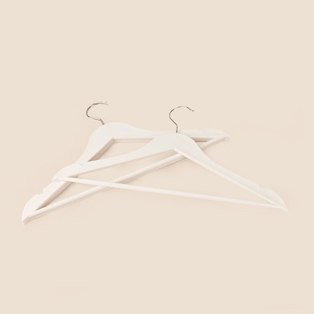 Living Ahşap Görünümlü 3'lü Plastik Askı - Beyaz - 43x23 cm