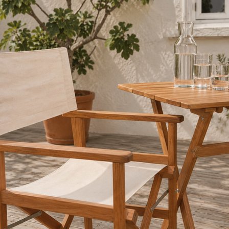Dekor 2+1 Rejisör Masa Sandalye Seti - Natürel / Bej - 60x80 cm
