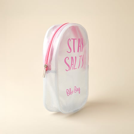 Living Stay Salty Kozmetik Çantası - Şeffaf / Pembe