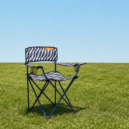 Living Zebra Desen Kamp Sandalyesi - Lacivert - 50x50x78 cm