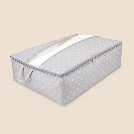 Living Mega Boy Baza Altı Şeffaf Detaylı Hurç - Gri - 74x46x22 cm
