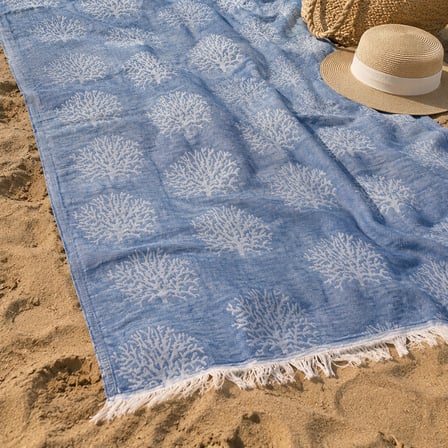 Soft Mercan Peştamal - Mavi - 80x140 cm