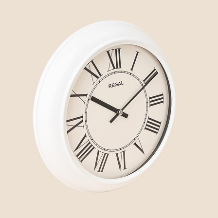 Retro Duvar Saati - Beyaz - 29 cm
