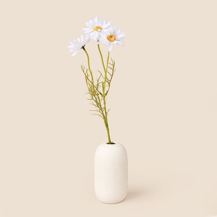 Deco Papatya Yapay Dal Çiçek - Beyaz - 47 cm