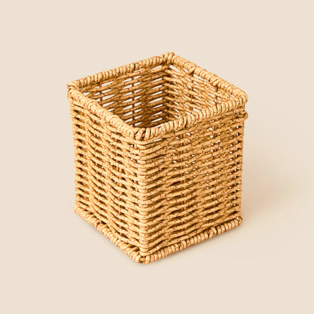 Rattan Kaşıklık - Kahverengi - 10x10x12 cm