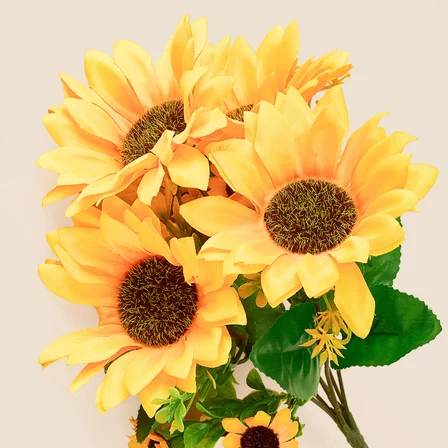 Deco Ayçiçeği 7'li Dal Çiçek - Sarı - 30 cm