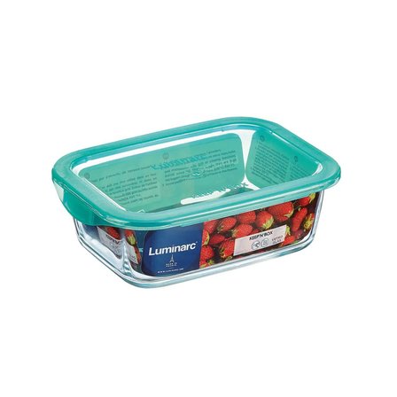 Keep'n Box Active Kilitli Kapak Saklama Kabı - Şeffaf / Turkuaz - 1970 ml