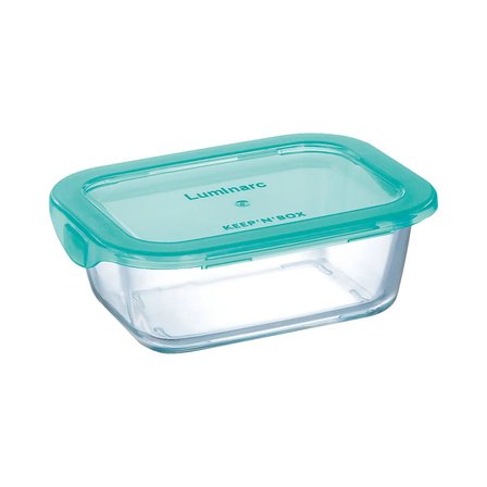 Keep'n Box Active Kilitli Kapak Saklama Kabı - Şeffaf / Turkuaz - 380 ml
