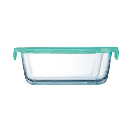 Keep'n Box Active Kilitli Kapak Saklama Kabı - Şeffaf / Turkuaz - 380 ml