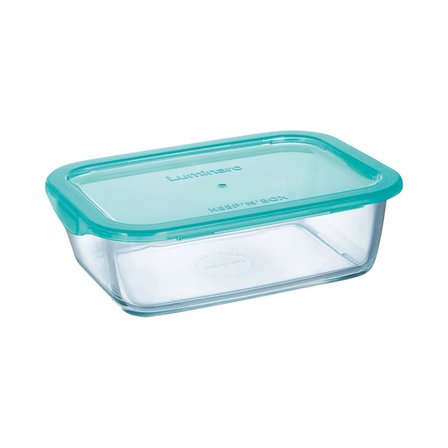 Keep'n Box Active Kilitli Kapak Saklama Kabı - Şeffaf / Turkuaz - 1220 ml