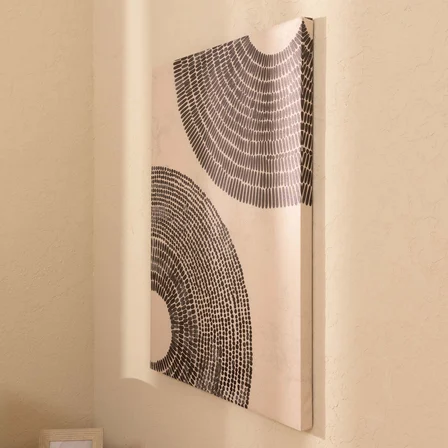 Deco Dark Line Kanvas Tablo - Bej / Siyah - 60x90 cm