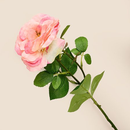 Deco Katmerli Gül Yapay Dal Çiçek - Açık Pembe - 50 cm